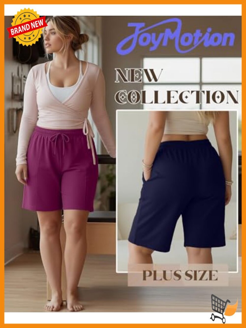 4 Pack Plus Size Bermuda Shorts High Waist Drawstring Knee Length Athletic View 2